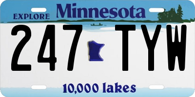 MN license plate 247TYW