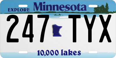 MN license plate 247TYX