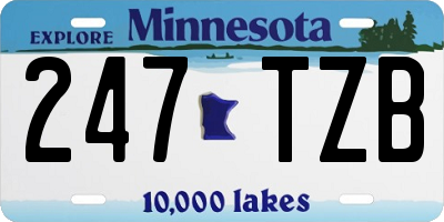 MN license plate 247TZB