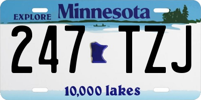 MN license plate 247TZJ