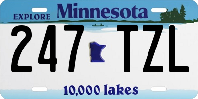MN license plate 247TZL