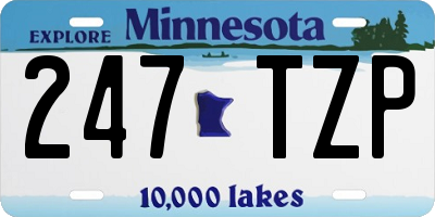 MN license plate 247TZP