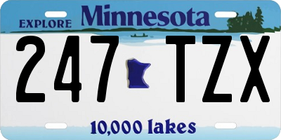 MN license plate 247TZX
