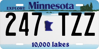 MN license plate 247TZZ