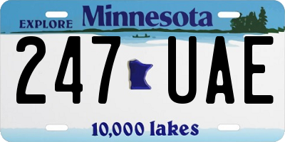 MN license plate 247UAE