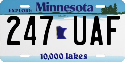 MN license plate 247UAF