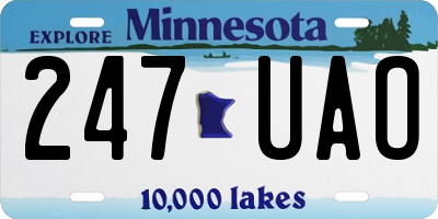 MN license plate 247UAO