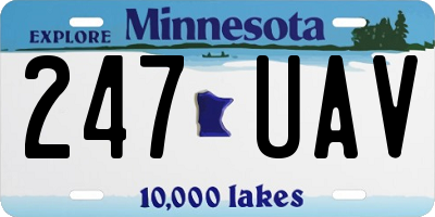 MN license plate 247UAV