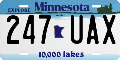 MN license plate 247UAX