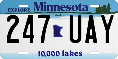 MN license plate 247UAY