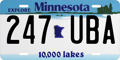 MN license plate 247UBA