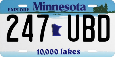 MN license plate 247UBD