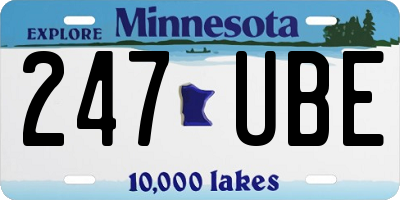 MN license plate 247UBE