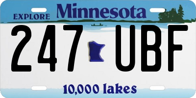 MN license plate 247UBF