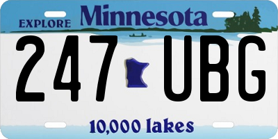 MN license plate 247UBG