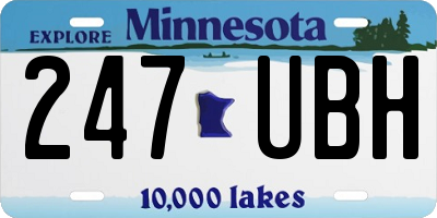 MN license plate 247UBH