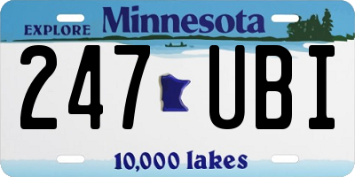 MN license plate 247UBI
