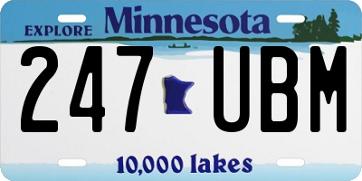 MN license plate 247UBM