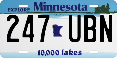 MN license plate 247UBN