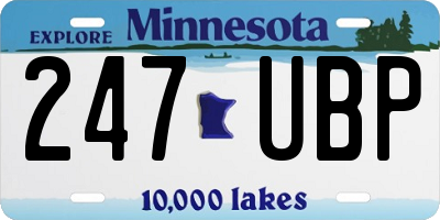 MN license plate 247UBP