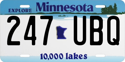 MN license plate 247UBQ
