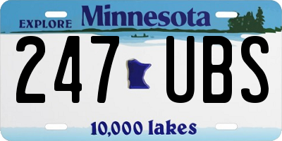 MN license plate 247UBS