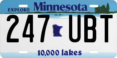 MN license plate 247UBT