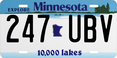 MN license plate 247UBV