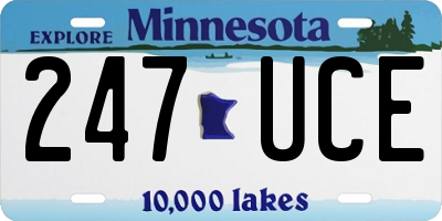 MN license plate 247UCE