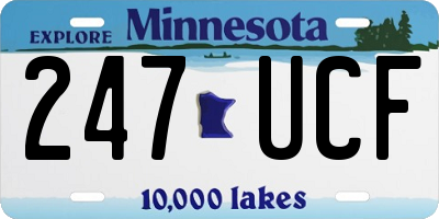 MN license plate 247UCF