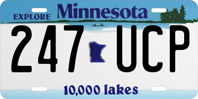 MN license plate 247UCP