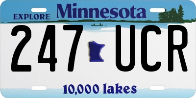 MN license plate 247UCR