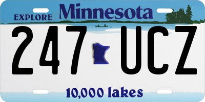 MN license plate 247UCZ