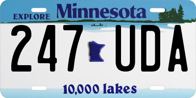 MN license plate 247UDA