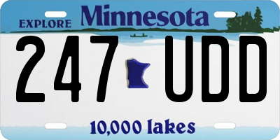 MN license plate 247UDD