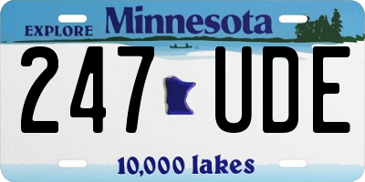 MN license plate 247UDE