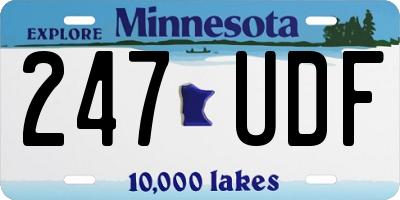 MN license plate 247UDF