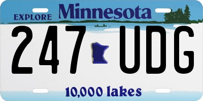 MN license plate 247UDG