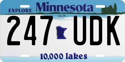 MN license plate 247UDK