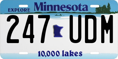 MN license plate 247UDM