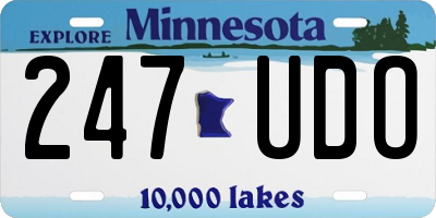 MN license plate 247UDO