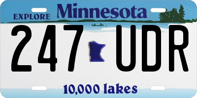 MN license plate 247UDR