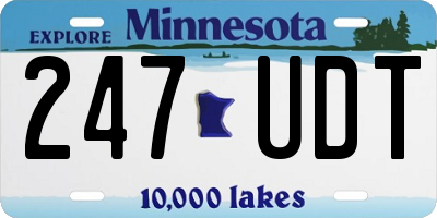 MN license plate 247UDT