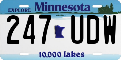 MN license plate 247UDW