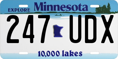 MN license plate 247UDX