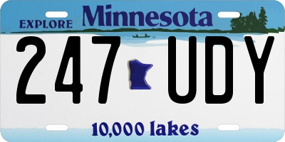 MN license plate 247UDY