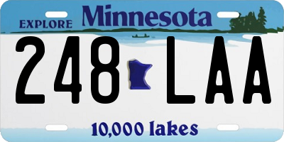 MN license plate 248LAA