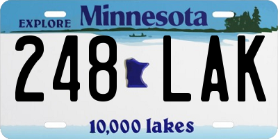 MN license plate 248LAK