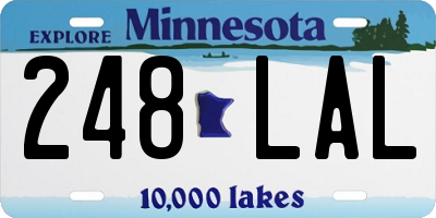 MN license plate 248LAL