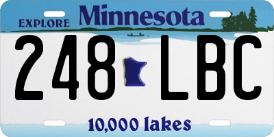 MN license plate 248LBC